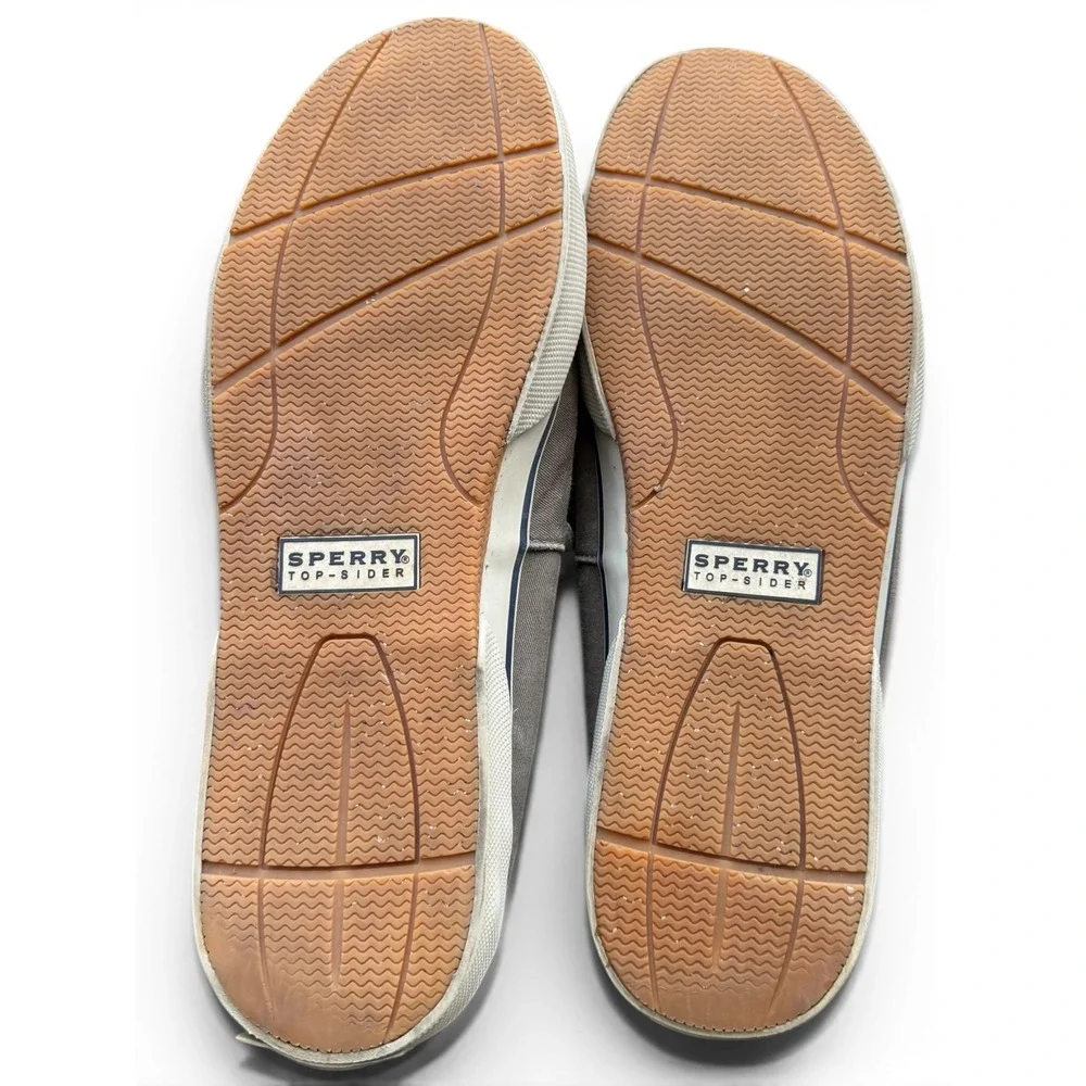 Sperry Top-Sider Mens Canvas Boat Shoes B13-CH171 Taupe Gray Size 15M